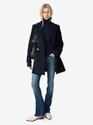 Miew Coat - Structured pea coat in wool cashmere blend.