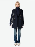 Miew Coat - Structured pea coat in wool cashmere blend.