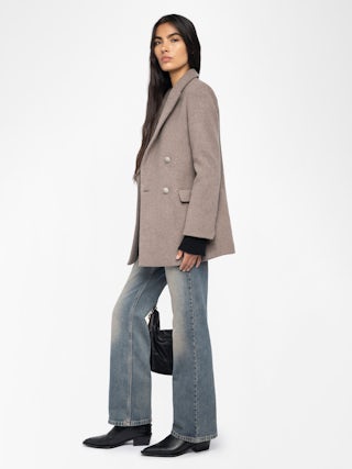 Miew Coat - Peacoat-style coat in wool blend, long sleeves and double-breasted button fastening.