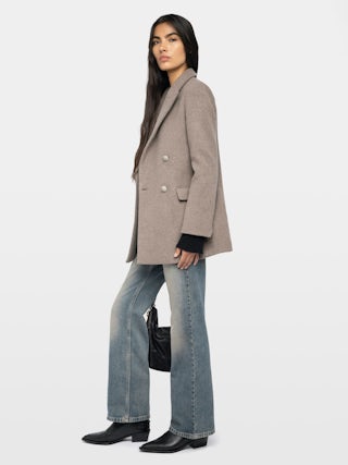 Manteau Miew - Manteau esprit caban en laine mélangée, manches longues et fermeture croisée boutonnée.