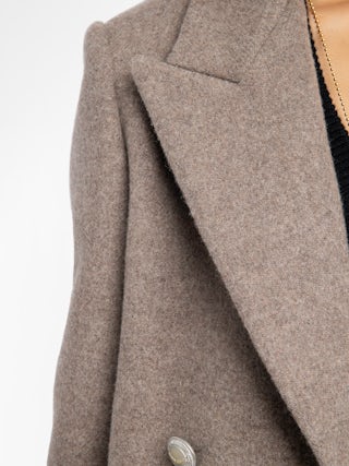 Miew Coat - Peacoat-style coat in wool blend, long sleeves and double-breasted button fastening.