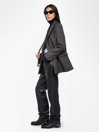 Miew Coat - Peacoat-style coat in wool blend, double-breasted buttoned closure and long sleeves.