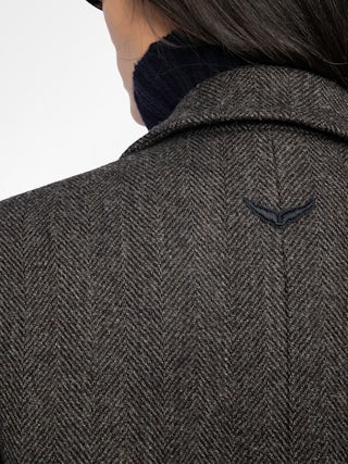 Miew Coat - Peacoat-style coat in wool blend, double-breasted buttoned closure and long sleeves.