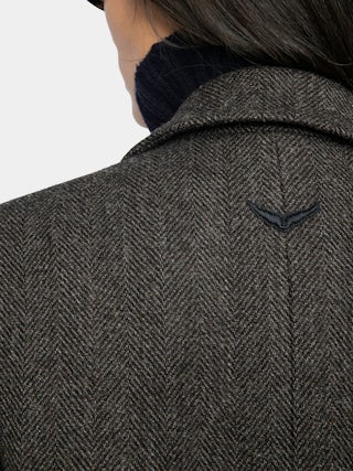 Miew Coat - Peacoat-style coat in wool blend, double-breasted buttoned closure and long sleeves.