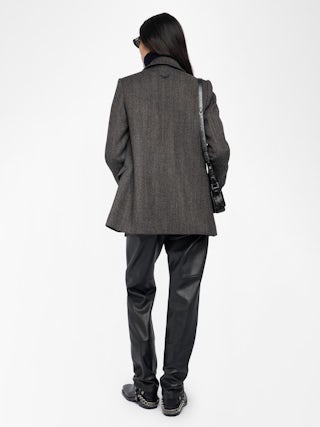 Miew Coat - Peacoat-style coat in wool blend, double-breasted buttoned closure and long sleeves.