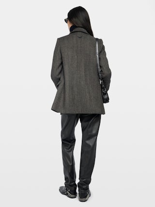 Miew Coat - Peacoat-style coat in wool blend, double-breasted buttoned closure and long sleeves.