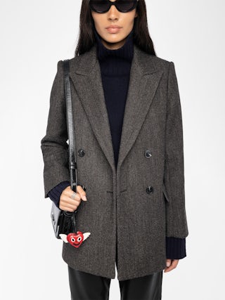 Miew Coat - Peacoat-style coat in wool blend, double-breasted buttoned closure and long sleeves.