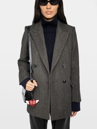 Miew Coat - Peacoat-style coat in wool blend, double-breasted buttoned closure and long sleeves.