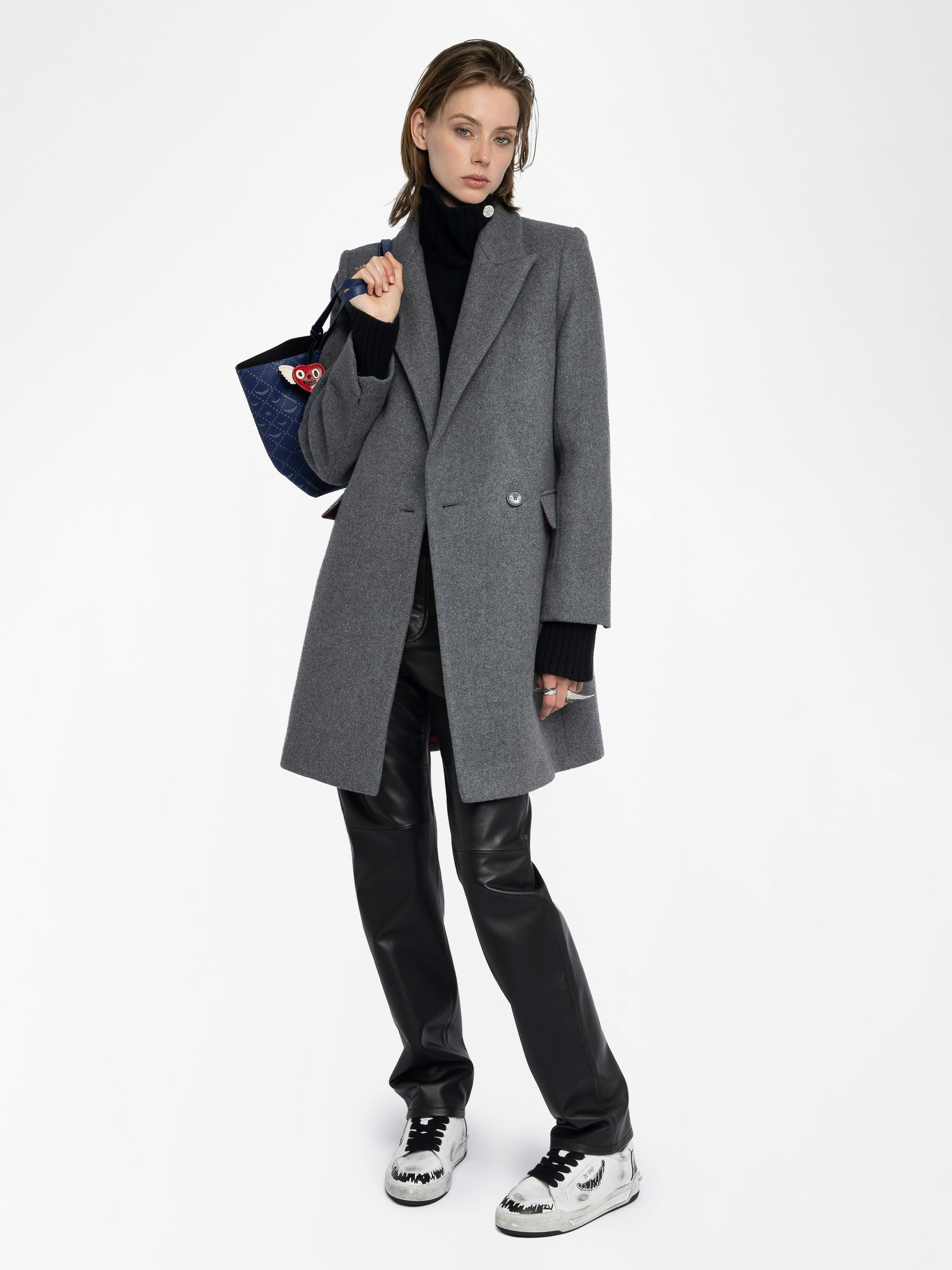 Miewl Coat Gray Mélange Wool Blend | Zadig&Voltaire