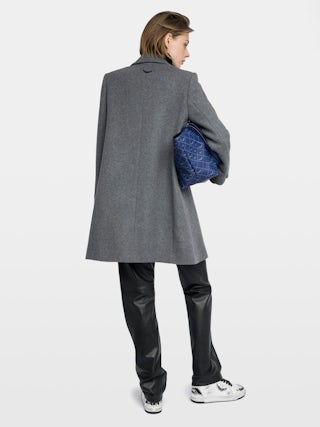 Miewl Coat - Pea coat style coat in wool blend, long sleeves and crossed buttoned closure.