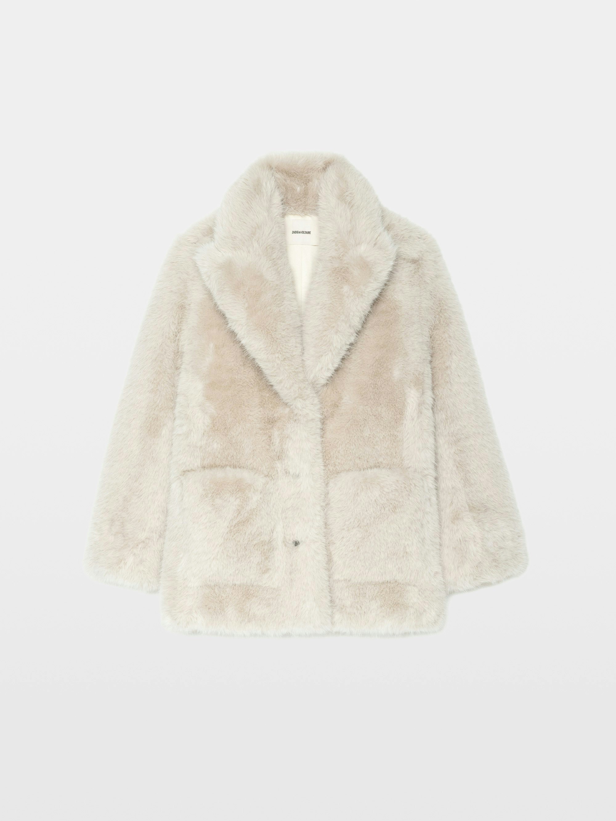Mid-Length Faux Fur Coat Ecru | Zadig&Voltaire