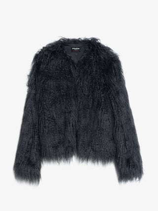 Freddie Curly Faux Fur Coat - Coat in curly faux fur with long sleeves.