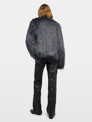Freddie Curly Faux Fur Coat - Coat in curly faux fur with long sleeves.