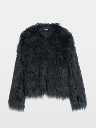 Freddie Curly Faux Fur Coat - Coat in curly faux fur with long sleeves.
