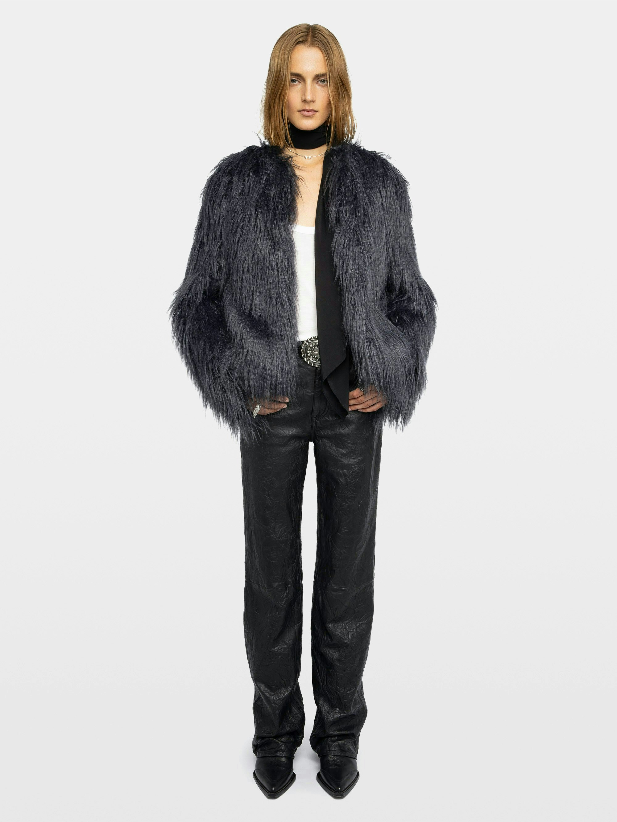 Freddie Coat in Gray Faux Fur | Zadig&Voltaire