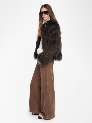 Freddie Coat - Coat in curly faux fur with long sleeves.