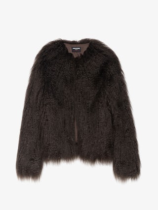 Freddie Coat - Coat in curly faux fur with long sleeves.
