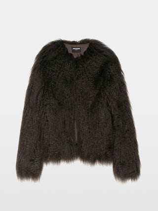 Freddie Curly Faux Fur Coat - Coat in curly faux fur with long sleeves.