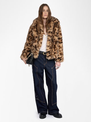 Finito Coat - Leopard faux fur coat.