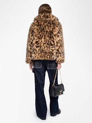 Finito Coat - Leopard faux fur coat.