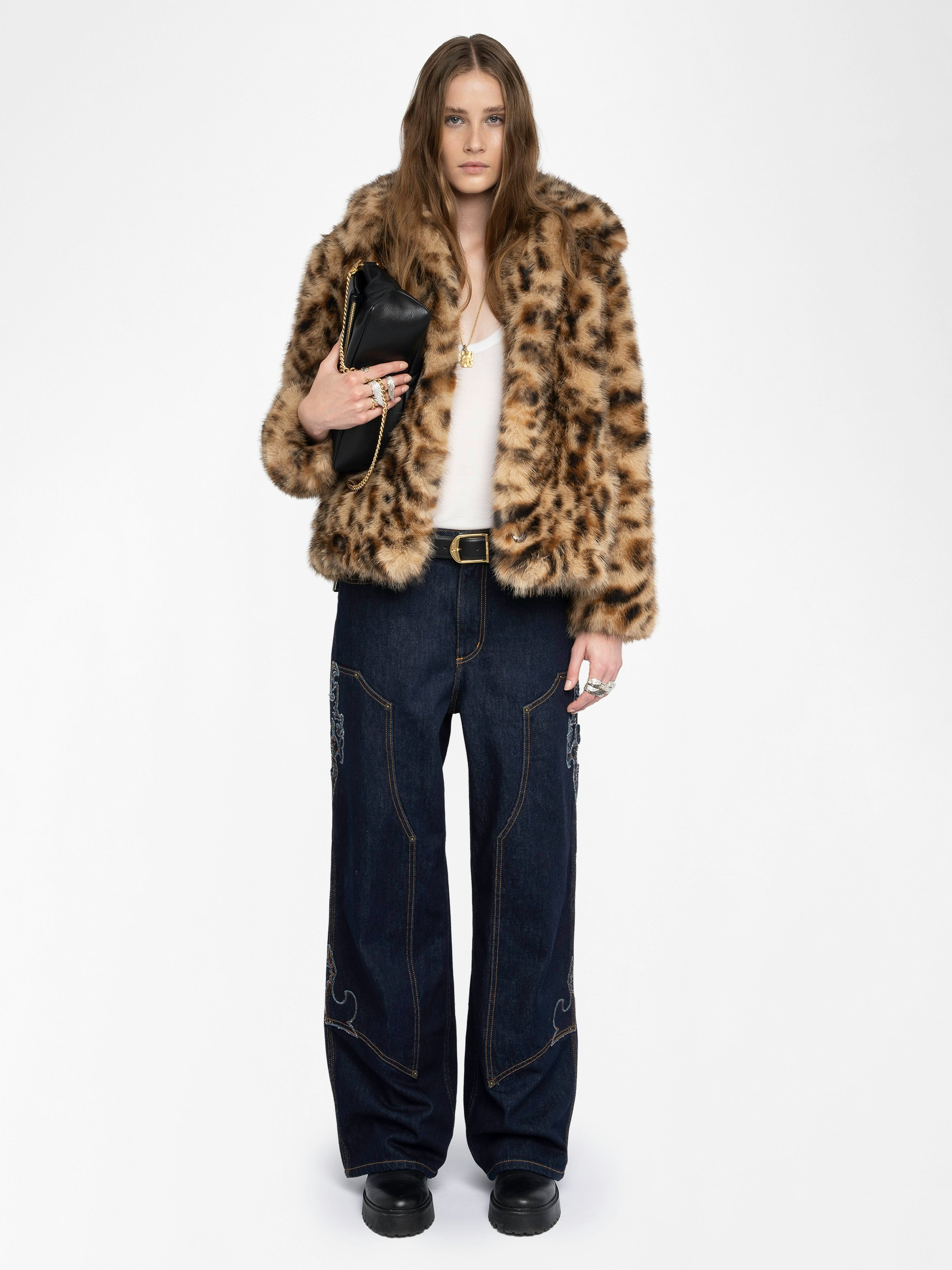 Cappotto Finito - Cappotto in pelliccia sintetica leopardata.