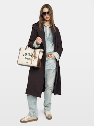 Kenar Trench Coat - Crisp cotton trench coat, long sleeves, removable belt and double-breasted button fastening.