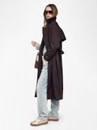 Trench Kenar - Trench in cotone croccante, maniche lunghe, cintura rimovibile e chiusura doppiopetto con bottoni.