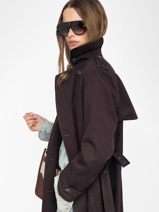 Kenar Trench Coat - Crisp cotton trench coat, long sleeves, removable belt and double-breasted button fastening.