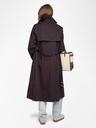 Kenar Trench Coat - Crisp cotton trench coat, long sleeves, removable belt and double-breasted button fastening.