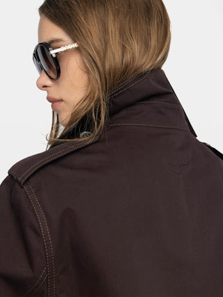 Kenar Trench Coat - Crisp cotton trench coat, long sleeves, removable belt and double-breasted button fastening.