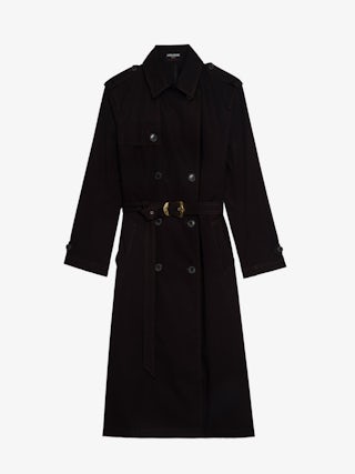 Kenar Trench Coat - Crisp cotton trench coat, long sleeves, removable belt and double-breasted button fastening.