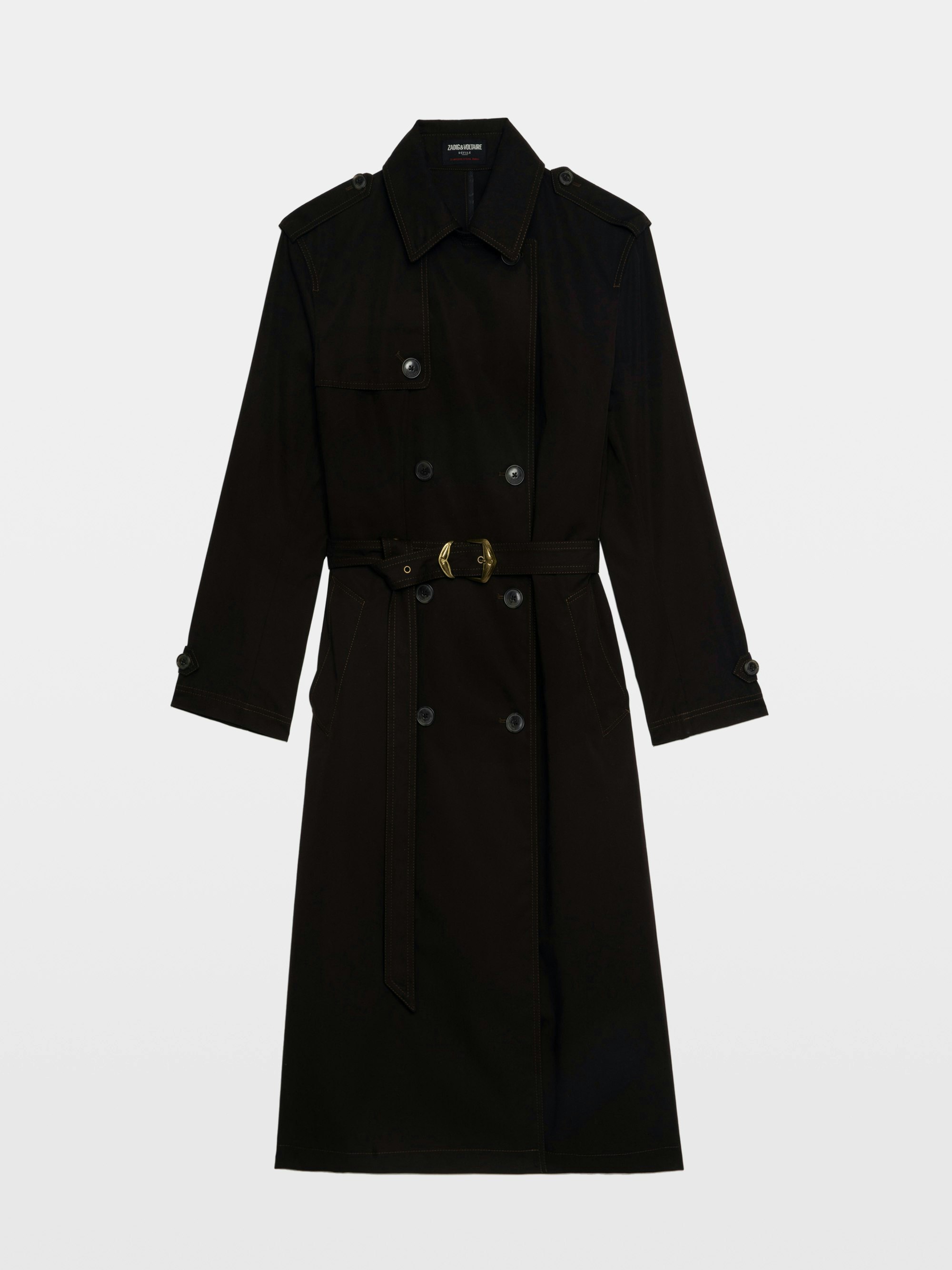 Long Straight Black Wool Blend Coat | Zadig&Voltaire