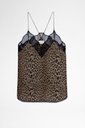 Christy Leopard Camisole - Women's beige leopard print camisole. Made with fibers from sustainably managed forests.