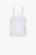 Cya Camisole - Women's off-white camisole with guipure ruffles