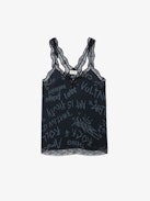 Chou Crepe Camisole - Women's crepe camisole with all over graffiti motifs.