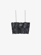 Cariana Diamanté Camisole - Short black camisole with thin straps, lace and diamanté.