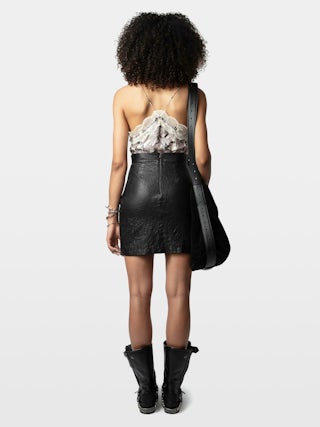 Christo 100% Silk Camisole - Lingerie-inspired caraco with leopard and chain prints.