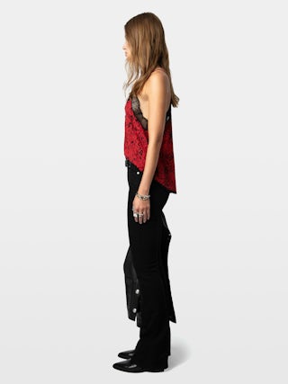 Christy Camisole - Lingerie-inspired camisole with Wild Voltaire print and lace.