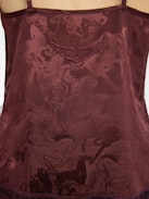 Cishi Cami Top 100% Silk - Camisole in horses jacquard silk, adjustable straps, French lace and embroidered wings on back.