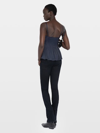 Camisole Cippie Satin - Japanese satin camisole with adjustable straps and pleated bodice.