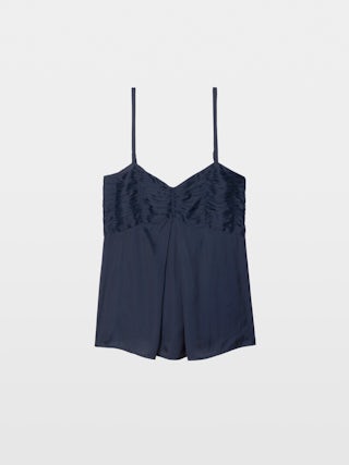 Camisole Cippie Satin - Japanese satin camisole with adjustable straps and pleated bodice.