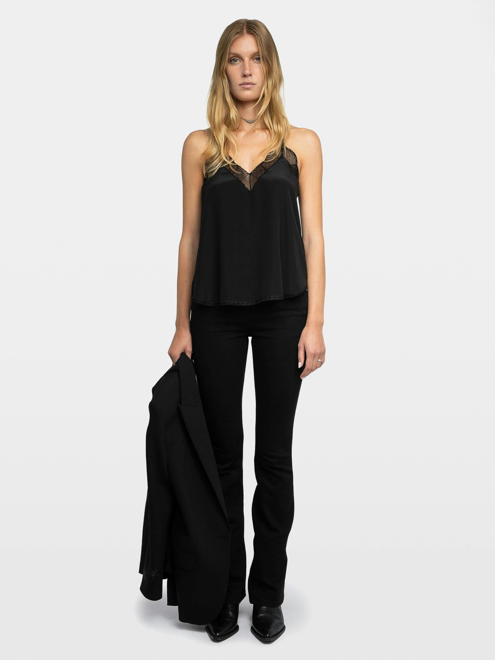 Christy Camisole 100% Silk - Silk and lace camisole.