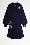 Remember Rhinestone Dress - Women's short dress in navy blue with rhinestones. Made with fibers from sustainably managed forests.