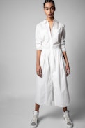 Vestido Ruthy - Vestido camisero blanco de algodón para mujer