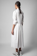 Vestido Ruthy - Vestido camisero blanco de algodón para mujer