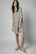 Robe Risla - Robe verte à imprimé fleuri Femme