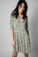 Robe Risla - Robe verte à imprimé fleuri Femme