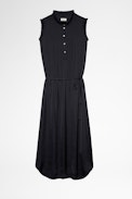 Robe Raos Satin - Robe satinée noire Femme