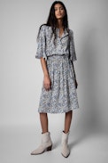 Robe Rhone - Robe noir et blanc imprimé fleuri Femme