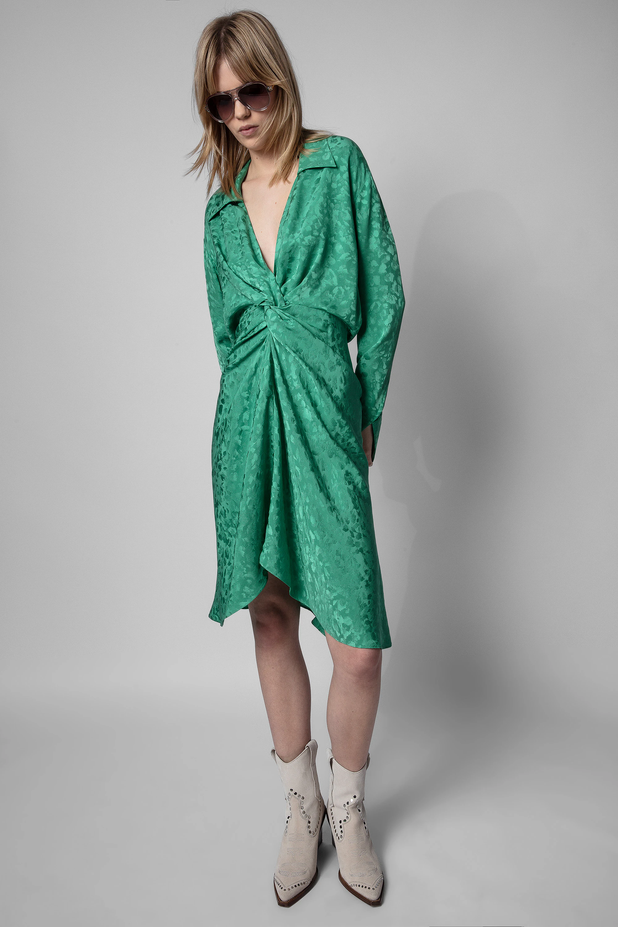 Rozo Silk Dress dress green women 